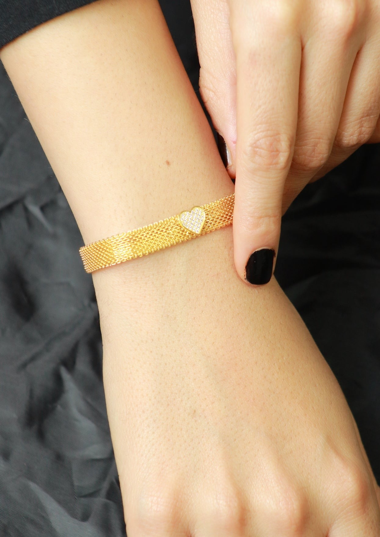 pulsera brasalete de baño de oro y zirconia 18k kilates glowa elegante