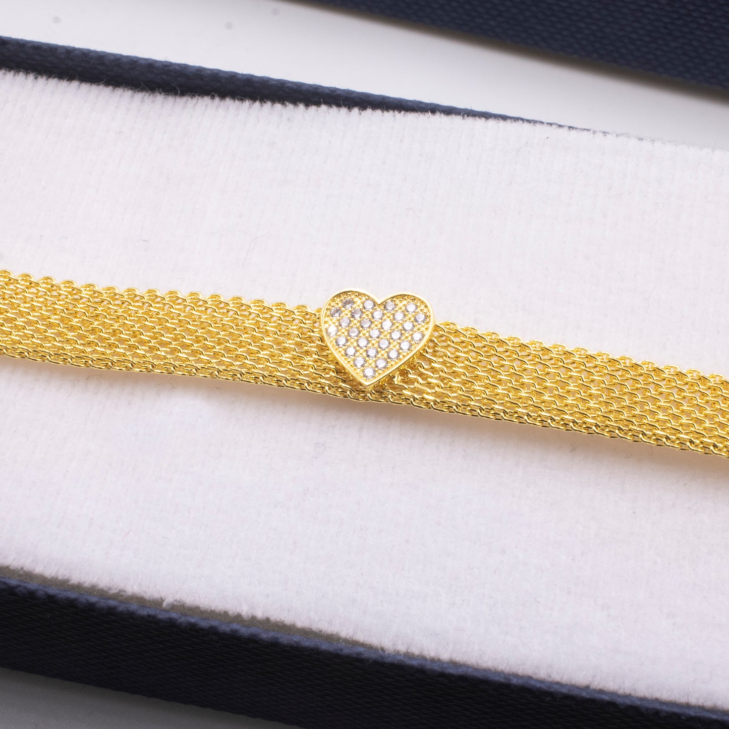 pulsera brasalete de baño de oro y zirconia 18k kilates glowa elegante