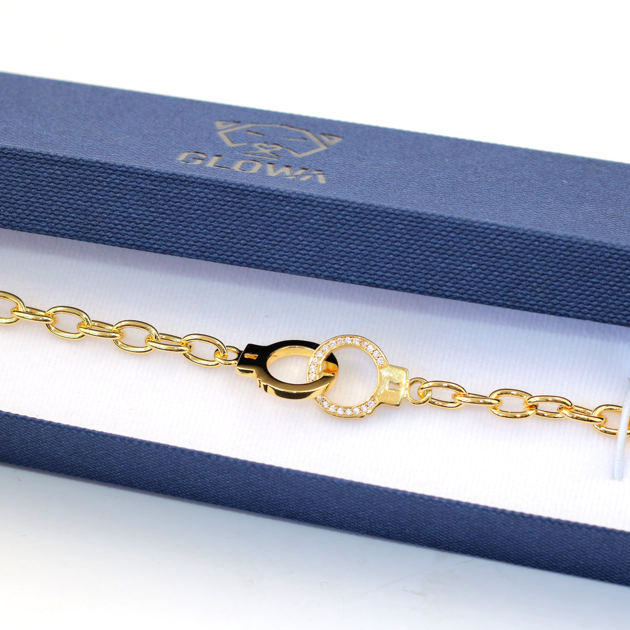 Pulsera esposas - Glowa baño de oro 18 kilates novia novio pareja