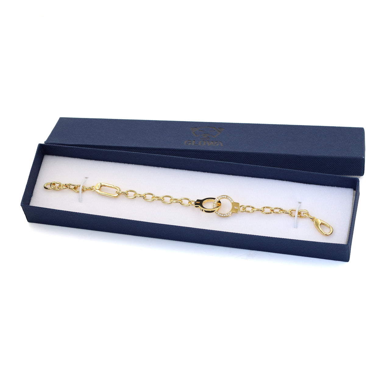Pulsera esposas - Glowa baño de oro 18 kilates novia novio pareja