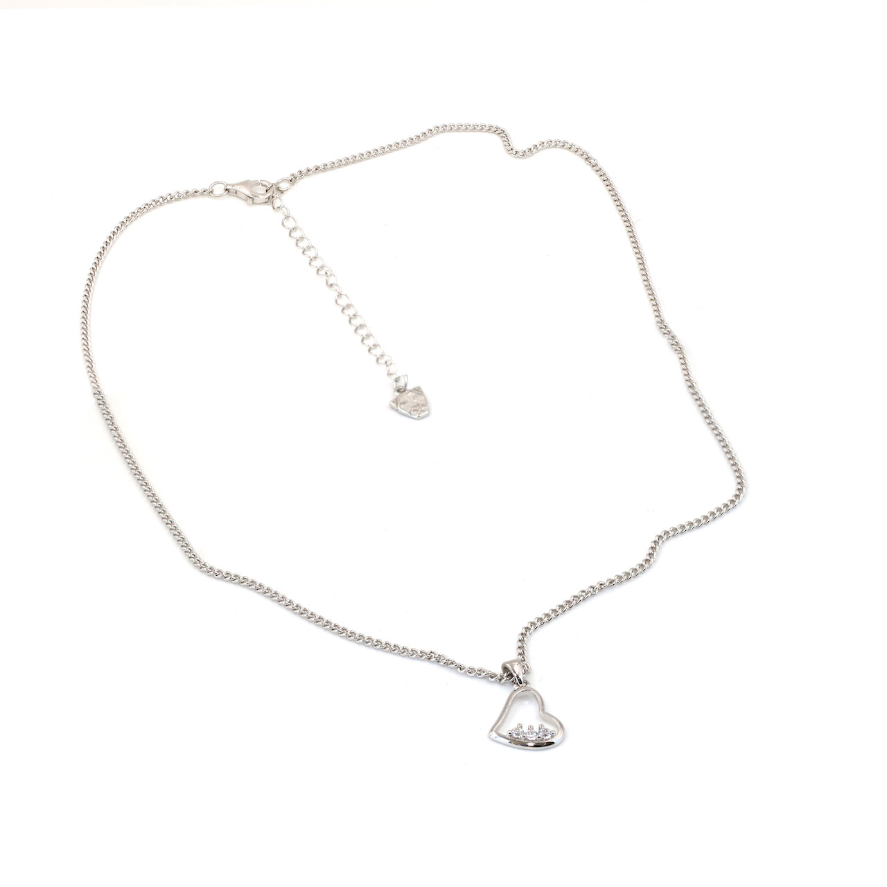 collar corazón de plata .925 para mujer niña GLOWA