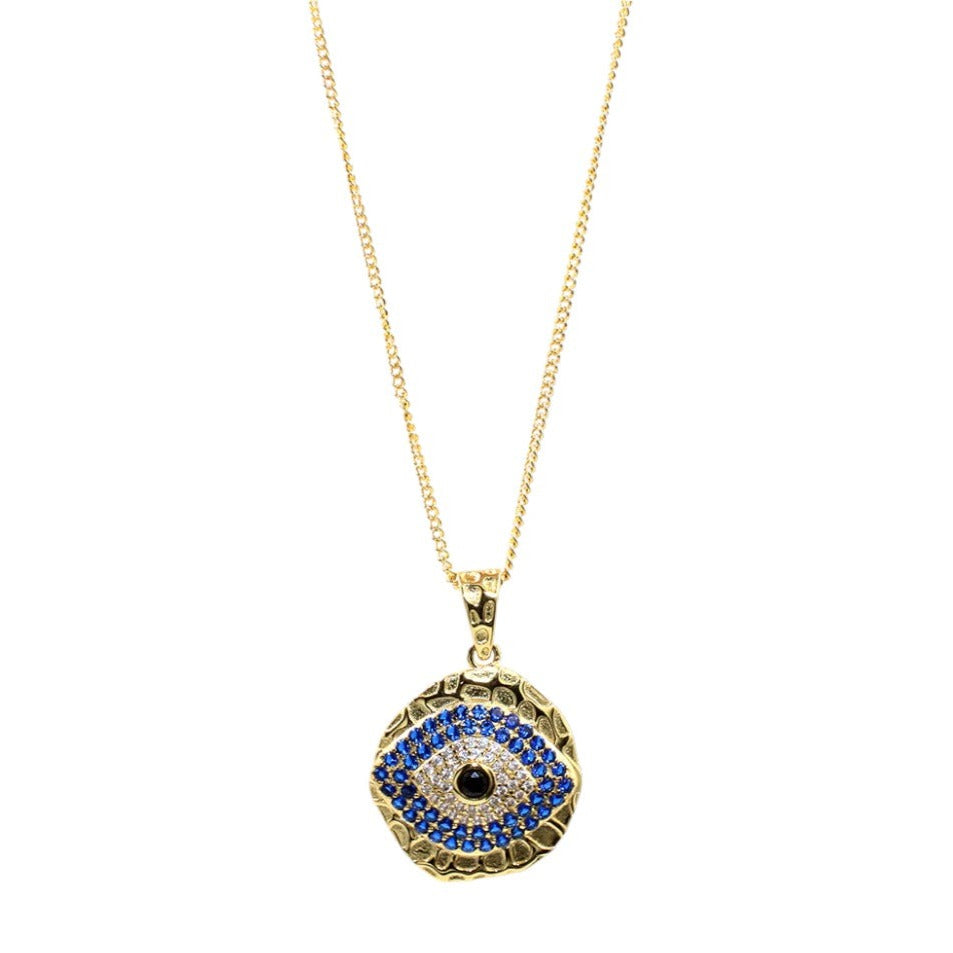 collar joyería de ojo turco de baño de oro 18k kilatesa protección mujer
