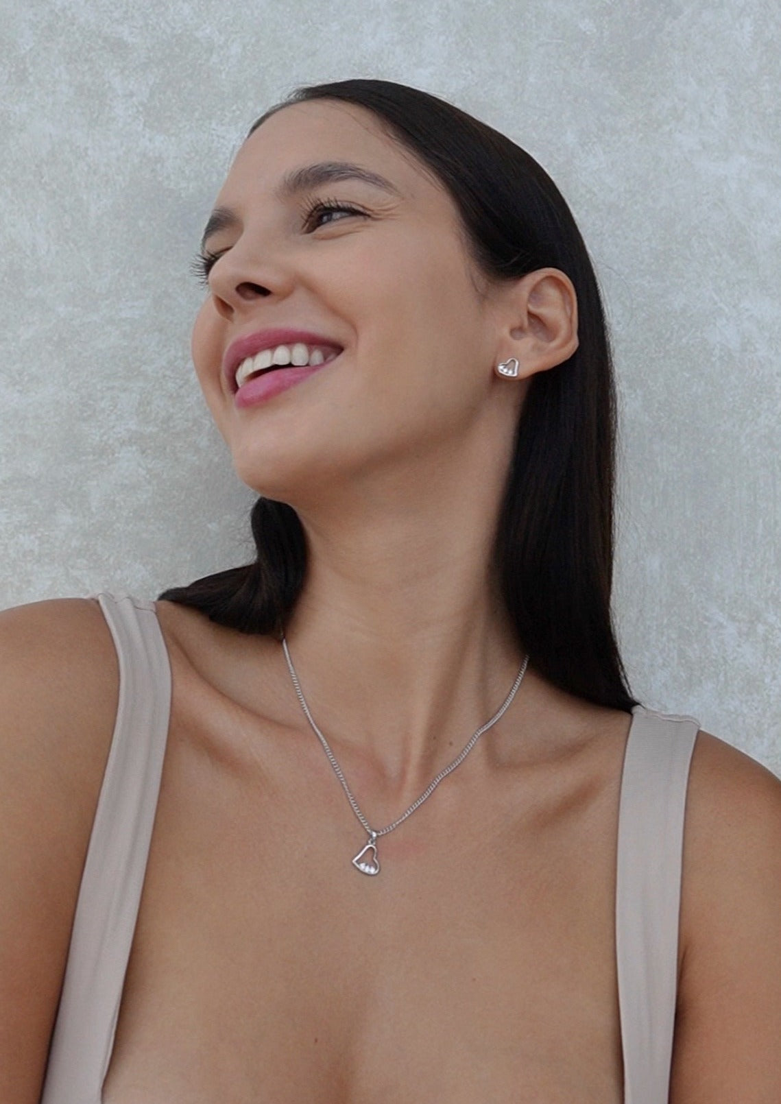 collar corazón de plata .925 para mujer niña GLOWA
