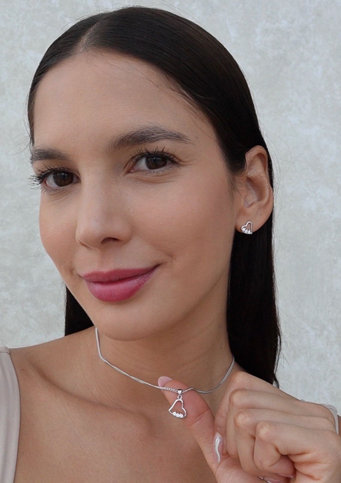 collar corazón de plata .925 esterlina para mujer niña GLOWA