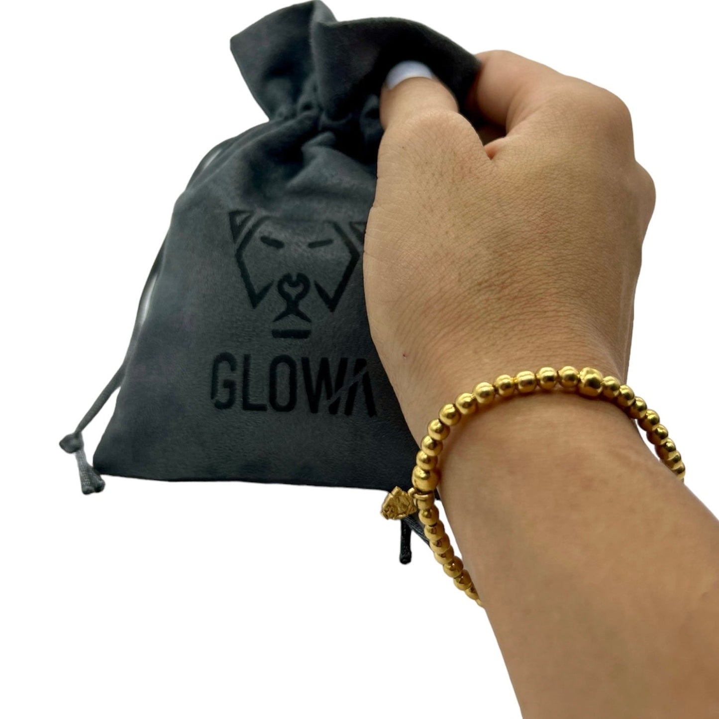 pulsera elastica baño de oro mujer hombre unisex glowa
