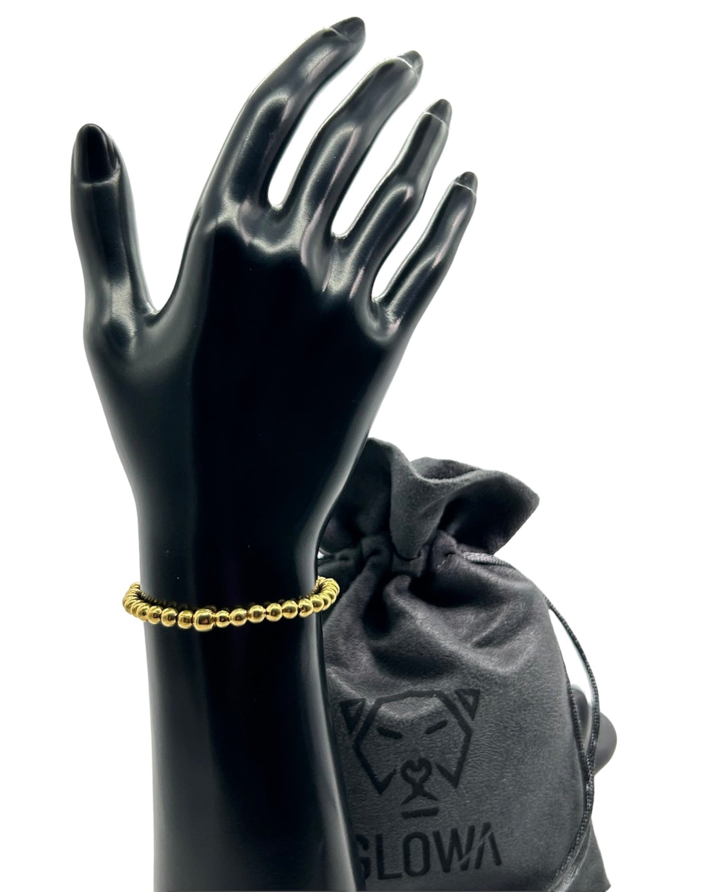 pulsera elastica baño de oro mujer hombre unisex glowa