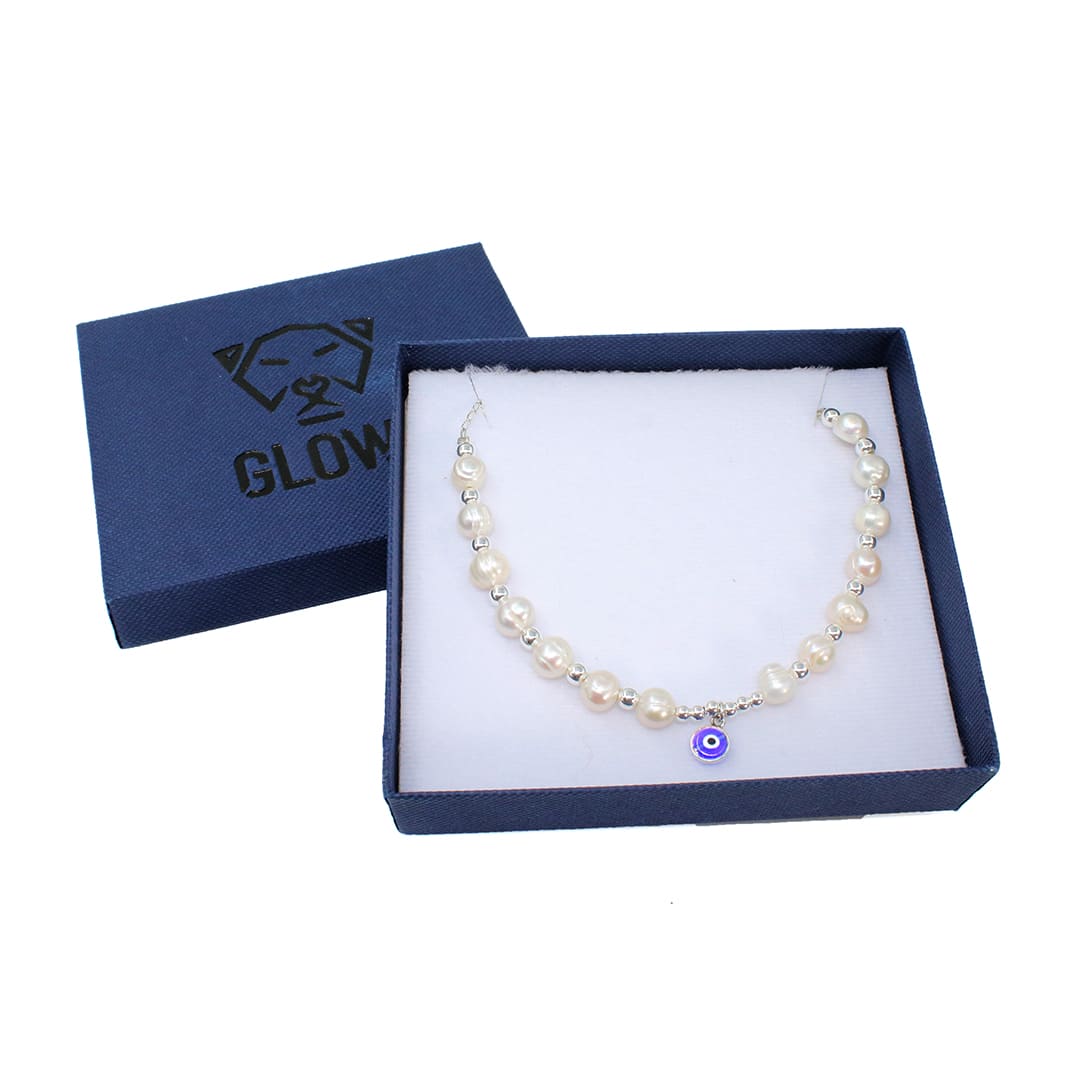 collar perla mujer plata ojo turco glowa mujer casual amuleto esterlina