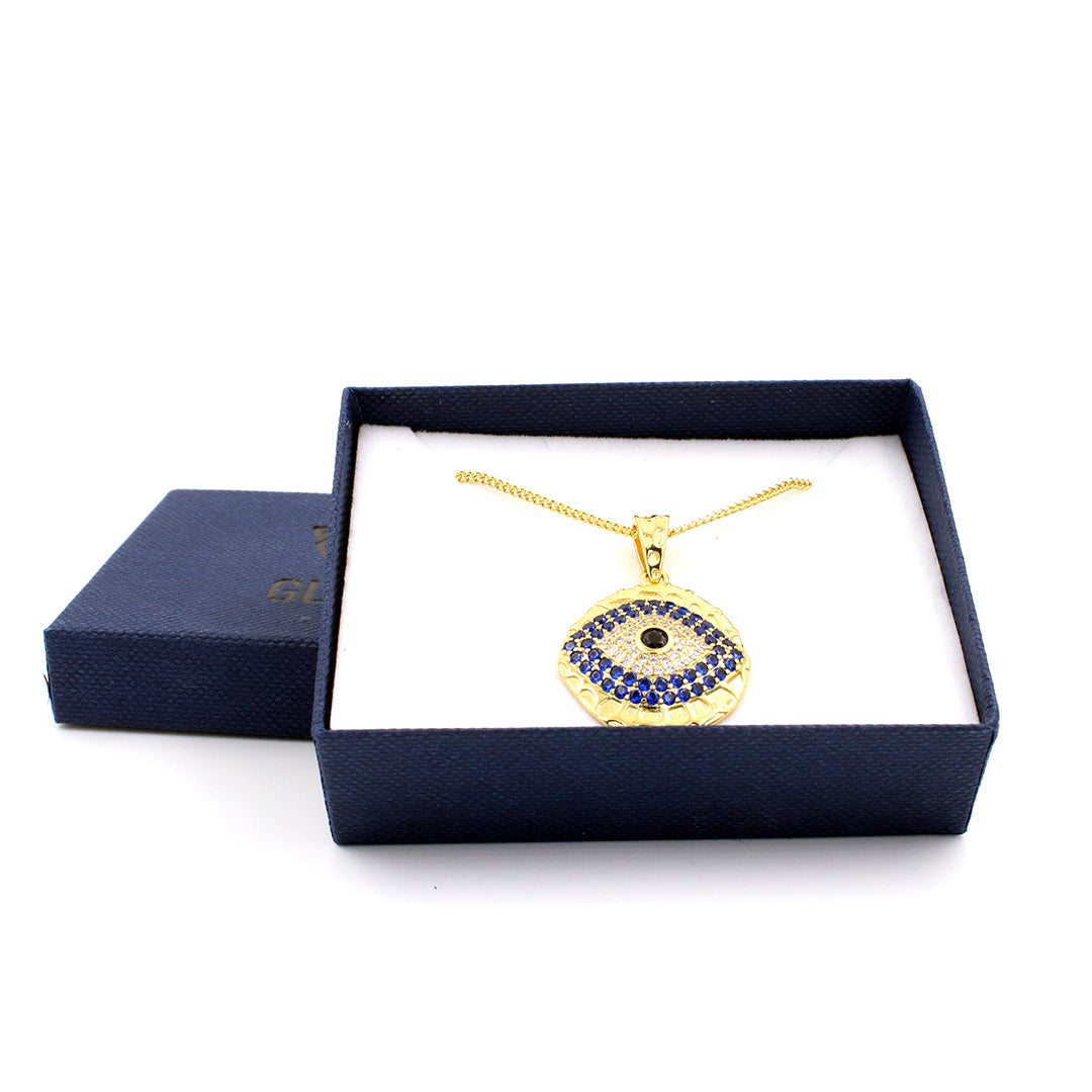 collar joyería de ojo turco de baño de oro 18k kilatesa protección mujer