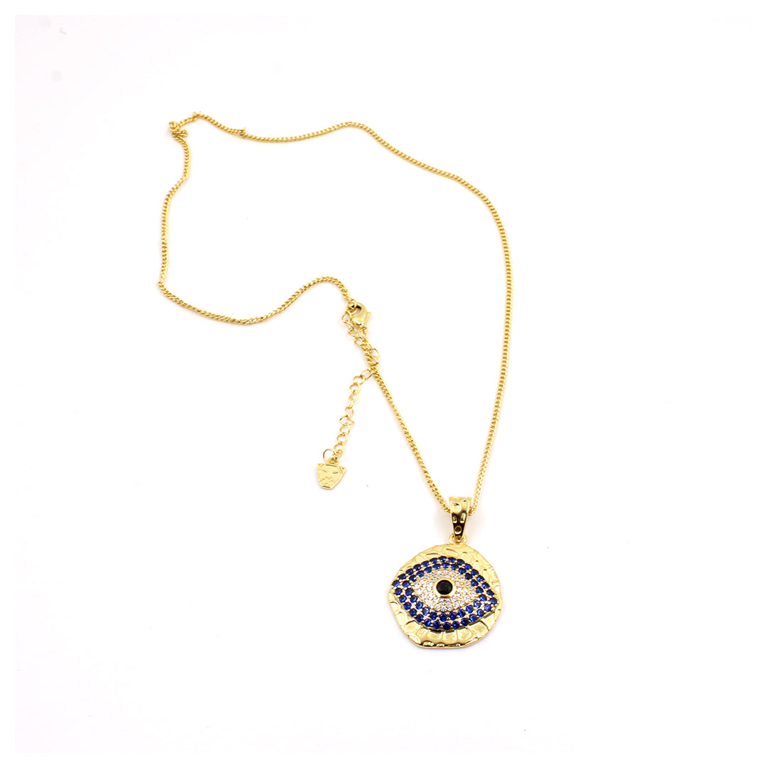 collar joyería de ojo turco de baño de oro protección mujer