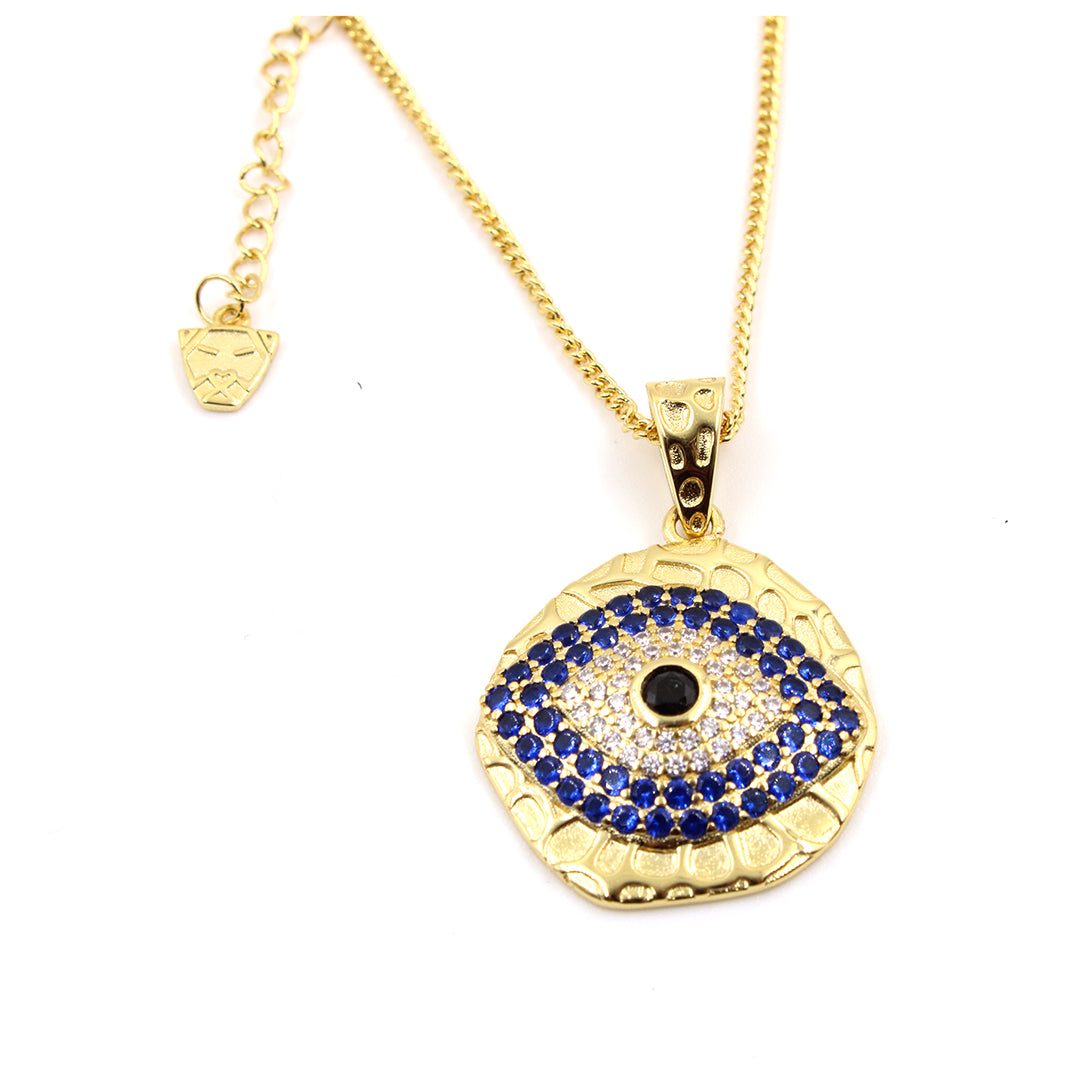 collar joyería de ojo turco de baño de oro protección mujer