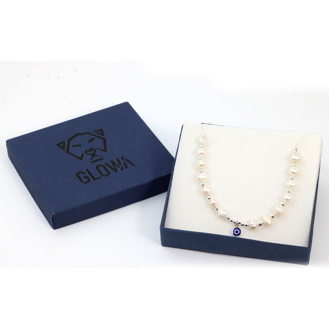 collar perla mujer plata ojo turco glowa mujer casual amuleto esterlina