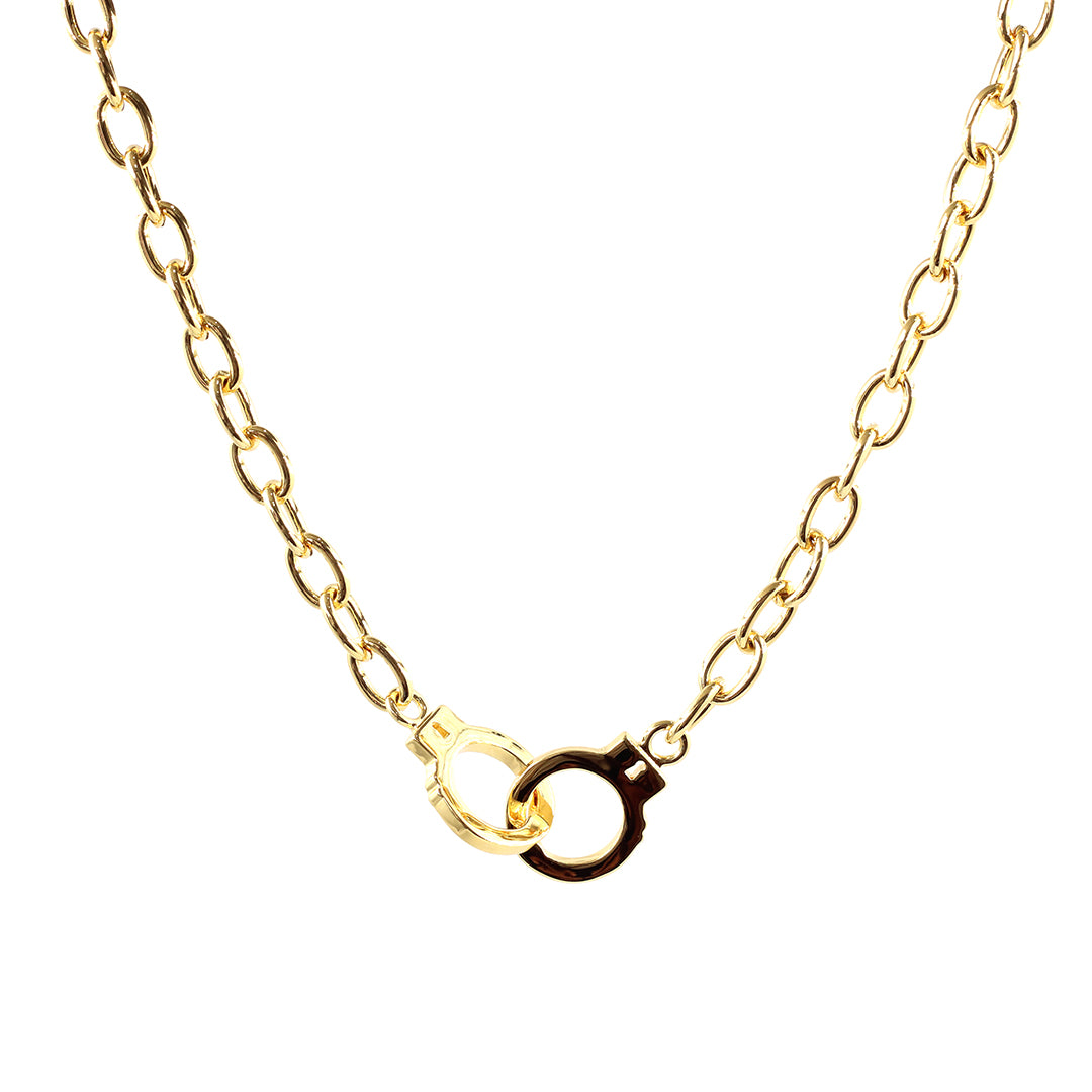 Collar esposas - Glowa baño de oro 18 kilates novia pareja novio novia juntos pareja