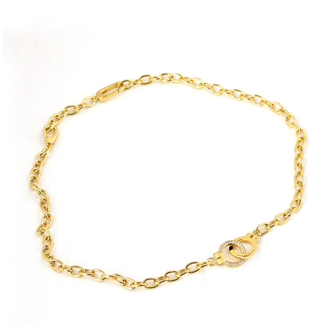 Collar esposas - Glowa baño de oro 18 kilates novia pareja novio
