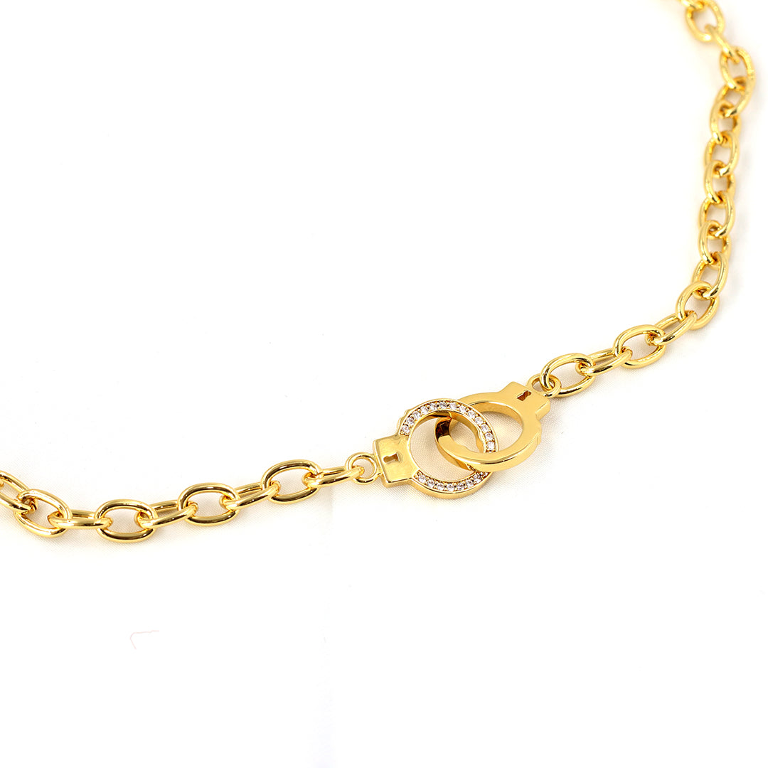 Collar esposas - Glowa baño de oro 18 kilates novia pareja novio