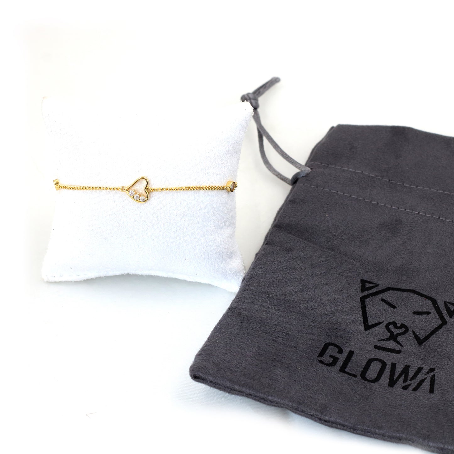 Pulsera baño de oro 18 kilates corazón mujer