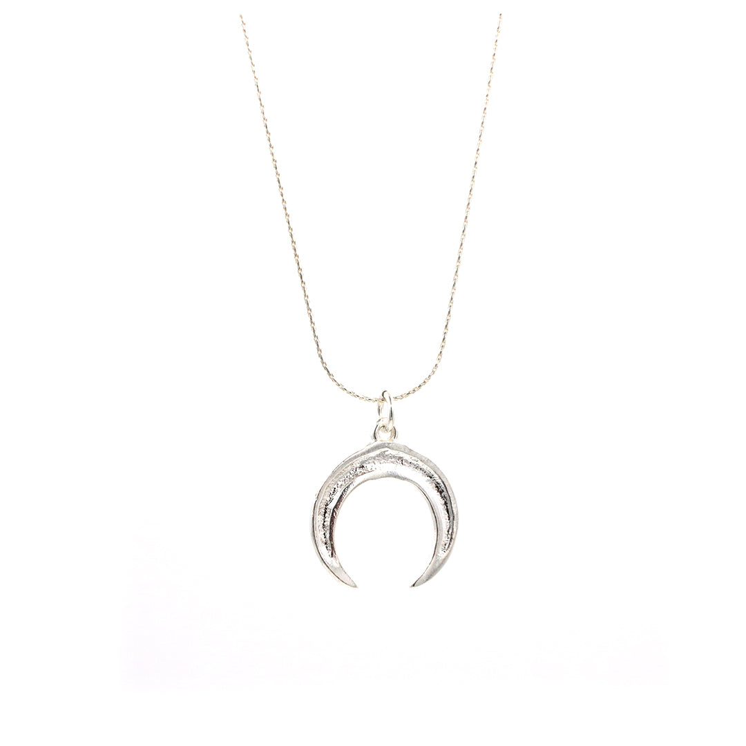 Collar cadena dije de luna en plata esterlina .925 - Glowa