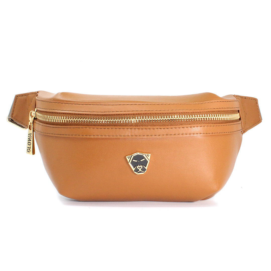 Cangurera riñonera de piel vegana de nopal para hombre mujer unisex casual elegante Nophalli Marrón casual elegante - Glowa Unisex nopal vegan leather fanny pack for men women elegant casual Nophalli Brown - Glowa