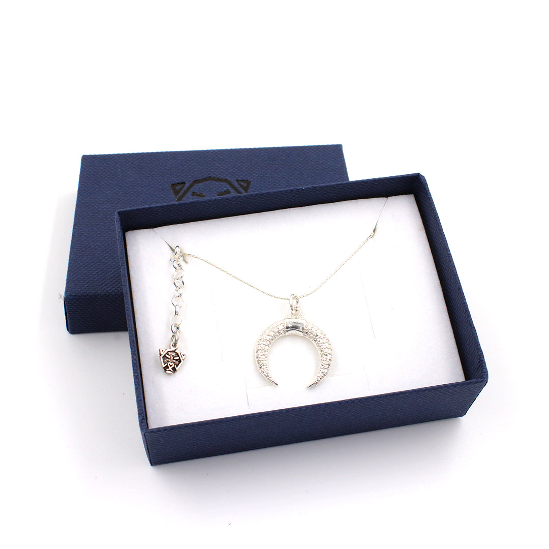 Collar cadena dije de luna en plata esterlina .925 - Glowa