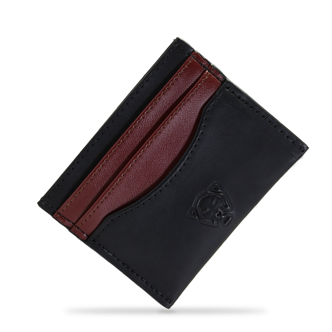 Tarjetero piel vegana de nopal de lujo minimalista Soldi vino rojo - negro para hombre mujer unisex cuero vegano moda sustentable y ecoamigable - Glowa