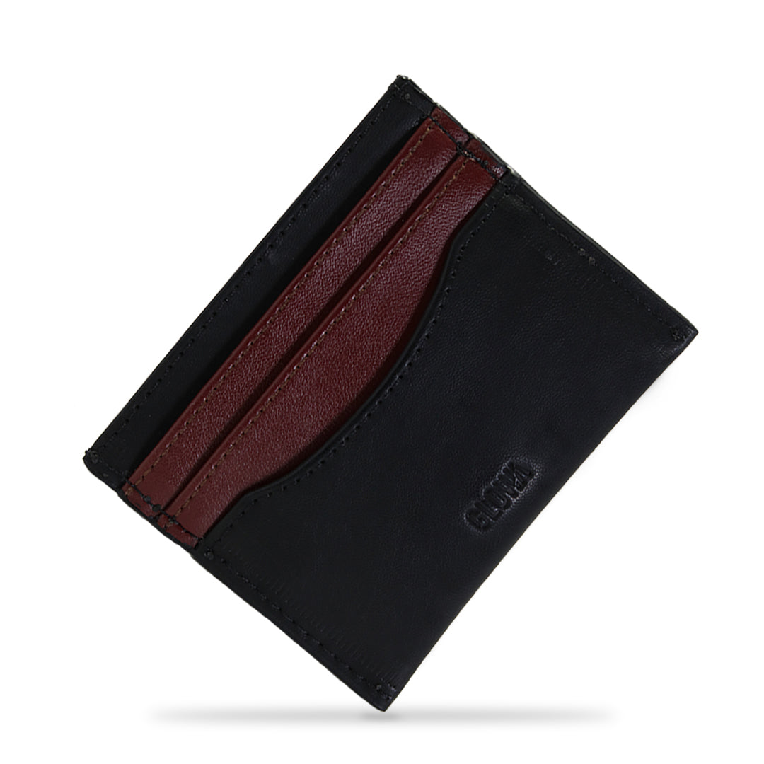 Tarjetero piel vegana de nopal de lujo minimalista Soldi vino rojo - negro para hombre mujer unisex cuero vegano moda sustentable y ecoamigable - Glowa