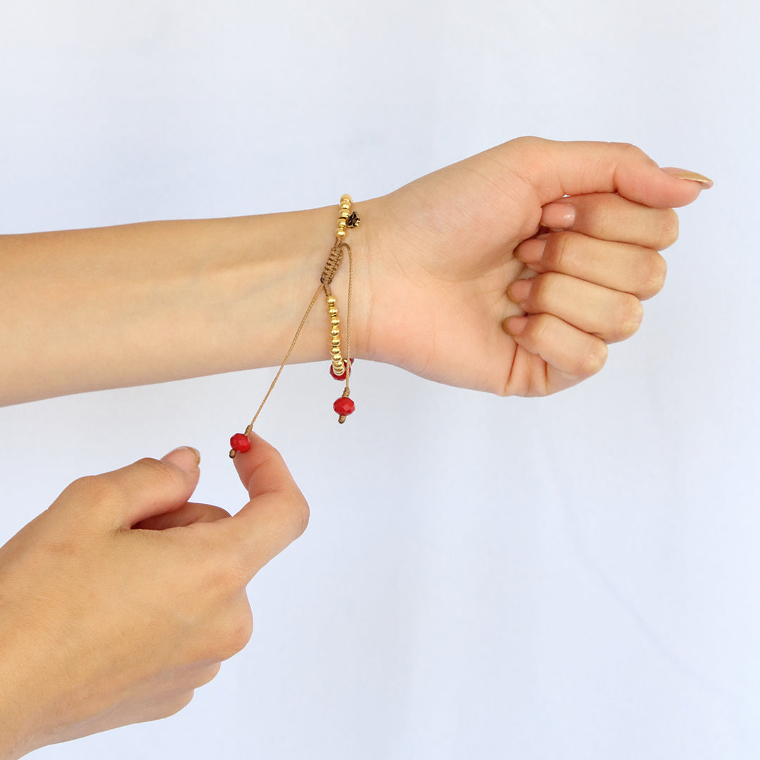 Pulsera de cristal checo rojo vino - Glowa