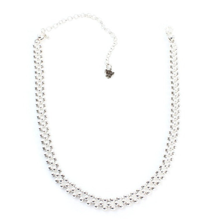 Choker tejido en plata 925 para mujer elegante casual ajustable Glowa esterlina