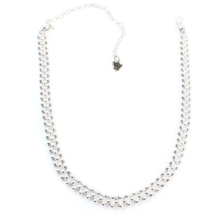 Choker tejido en plata 925 para mujer elegante casual ajustable Glowa esterlina
