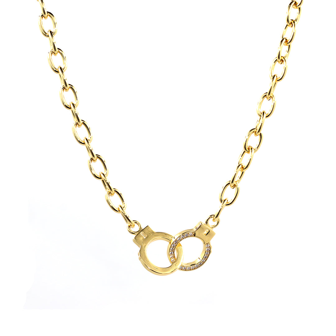 Collar esposas - Glowa baño de oro 18 kilates novia pareja novio