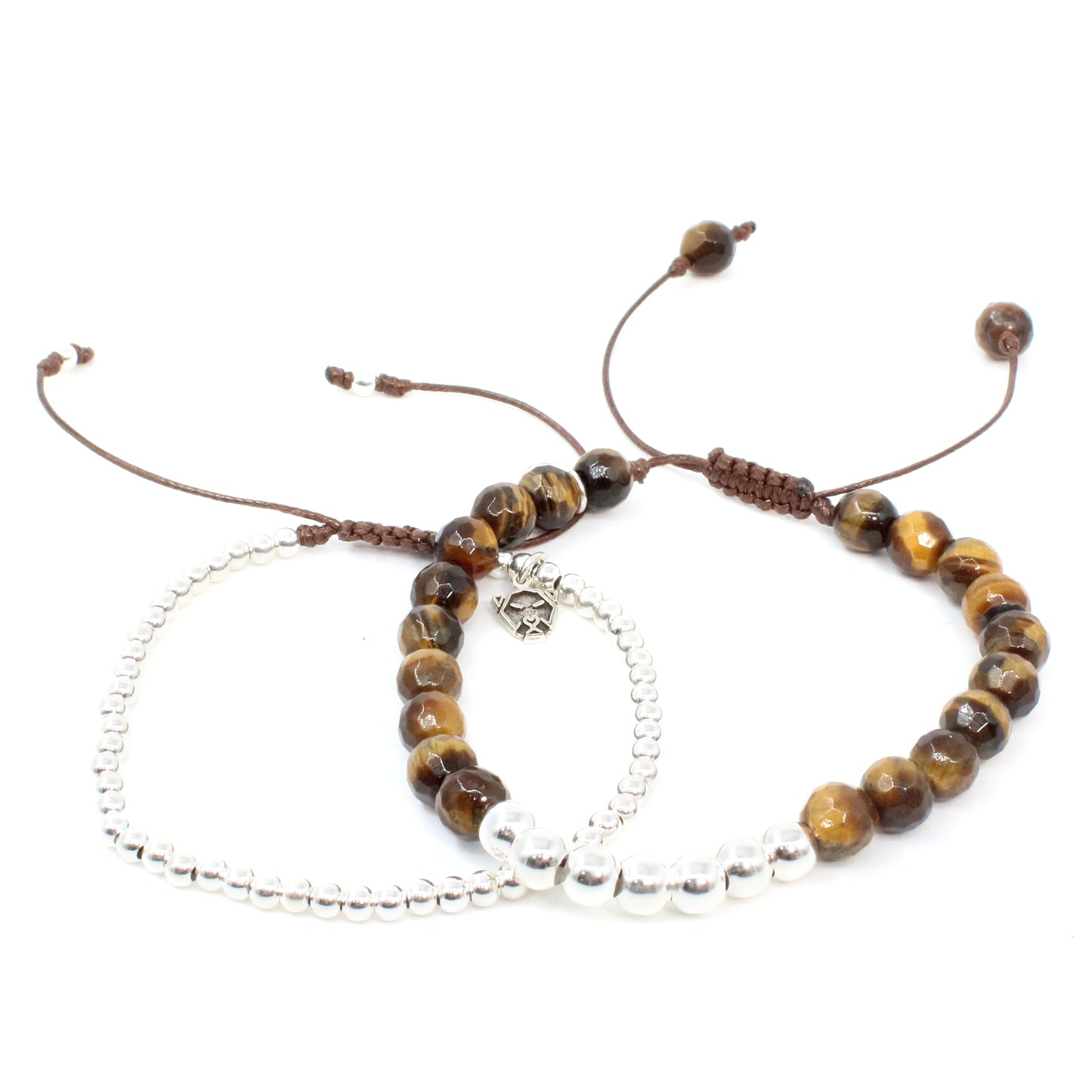 Pulsera ojo de tigre - Glowa ajustable plata .925 hombre unisex