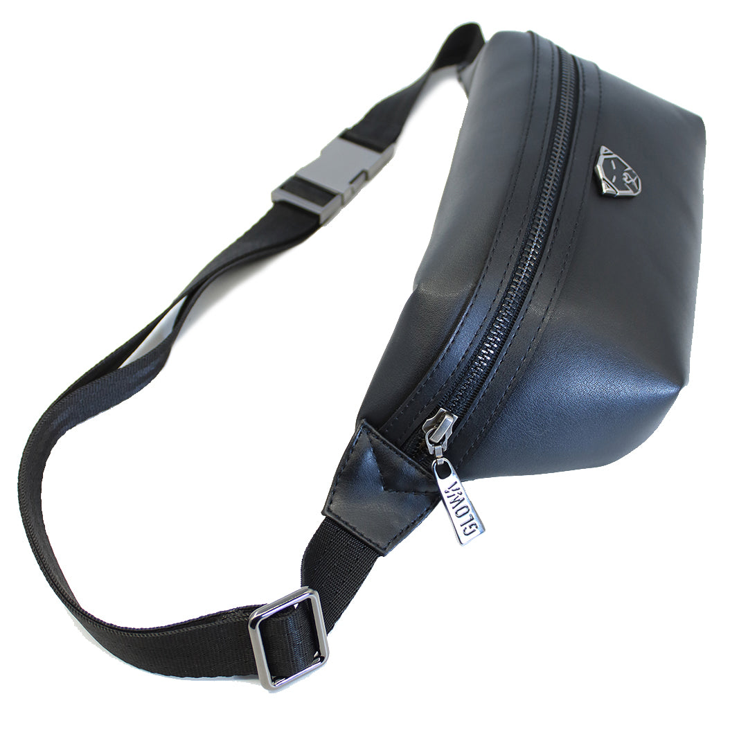 Cangurera riñonera de piel vegana de nopal unisex para hombre mujer elegante casual Nophalli negro - Glowa Unisex nopal vegan leather fanny pack for men women elegant casual Nophalli black- Glowa
