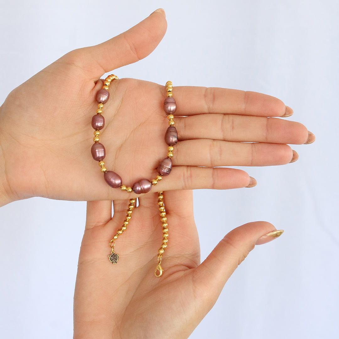 Collar perla morada - Glowa
