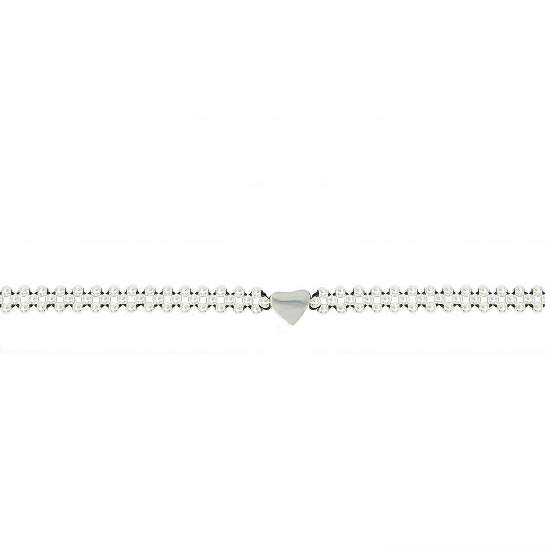 Choker Mini Corazón tejido en plata 925 para mujer elegante casual ajustable Glowa esterlina