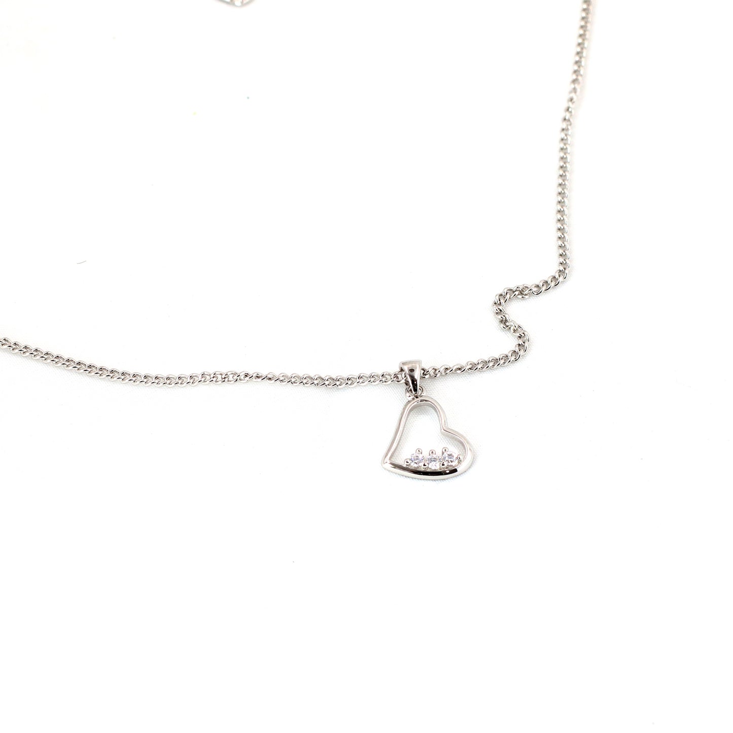 collar corazón de plata .925 para mujer niña GLOWA