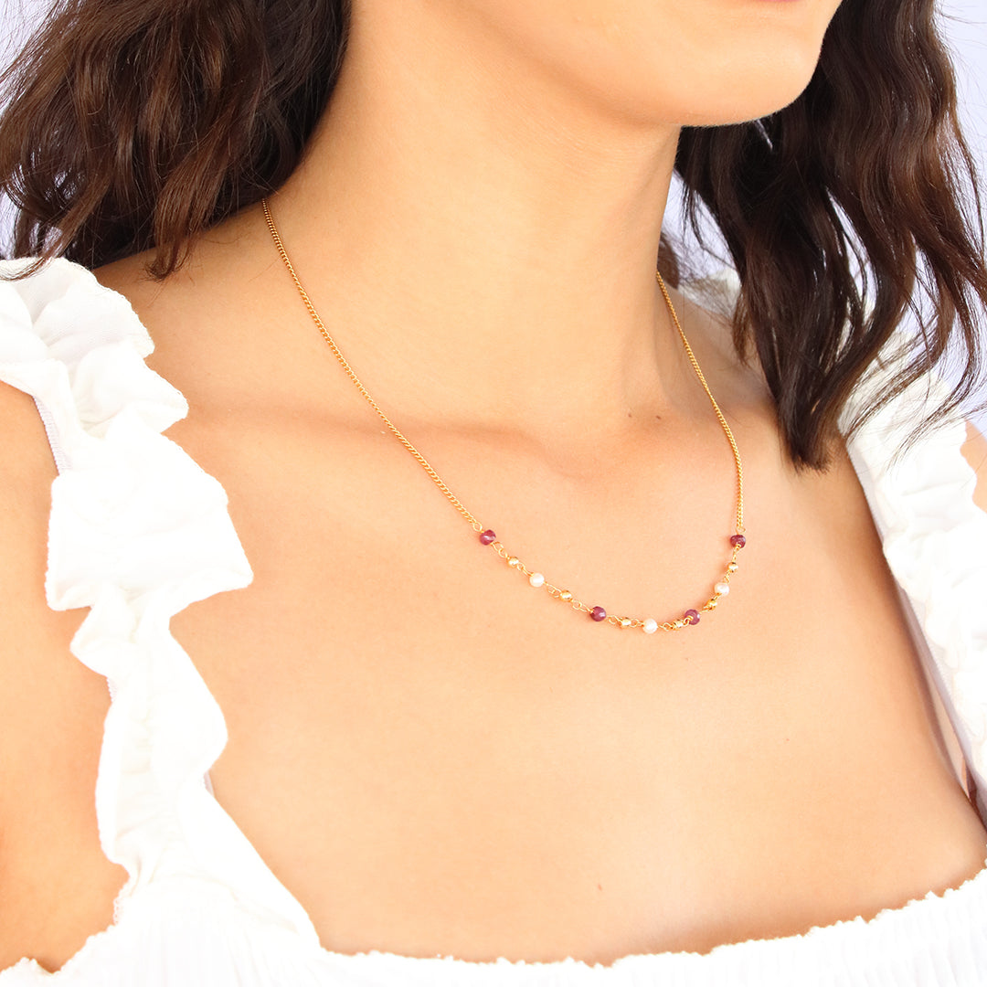 Collar rubí y perla - Glowa