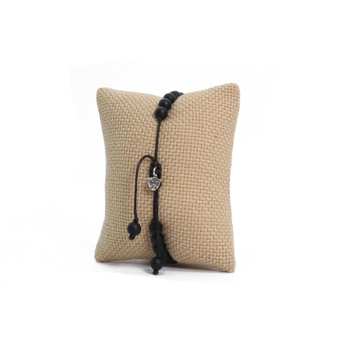 Pulsera Graz Triple Ágata verde ajustable negra para hombres casual elegante calaca - Glowa