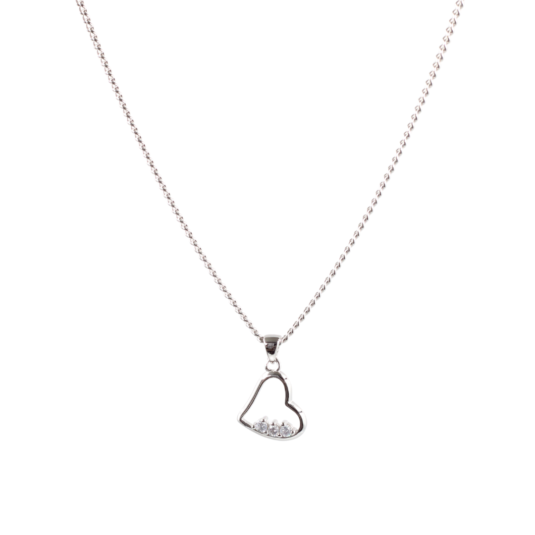 collar corazón de plata .925 esterlina para mujer niña GLOWA
