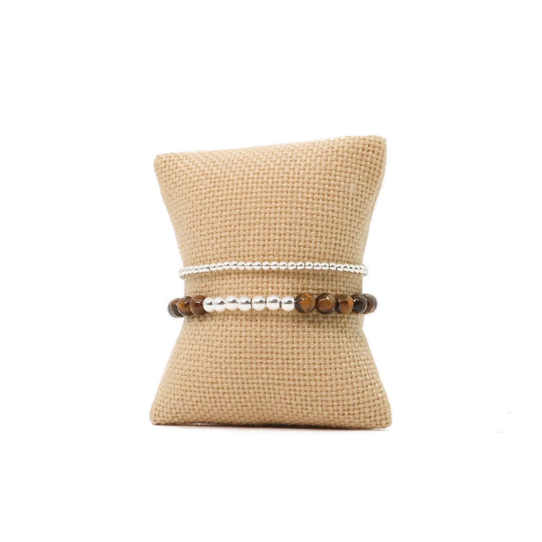 Pulsera ojo de tigre - Glowa ajustable plata .925 hombre unisex
