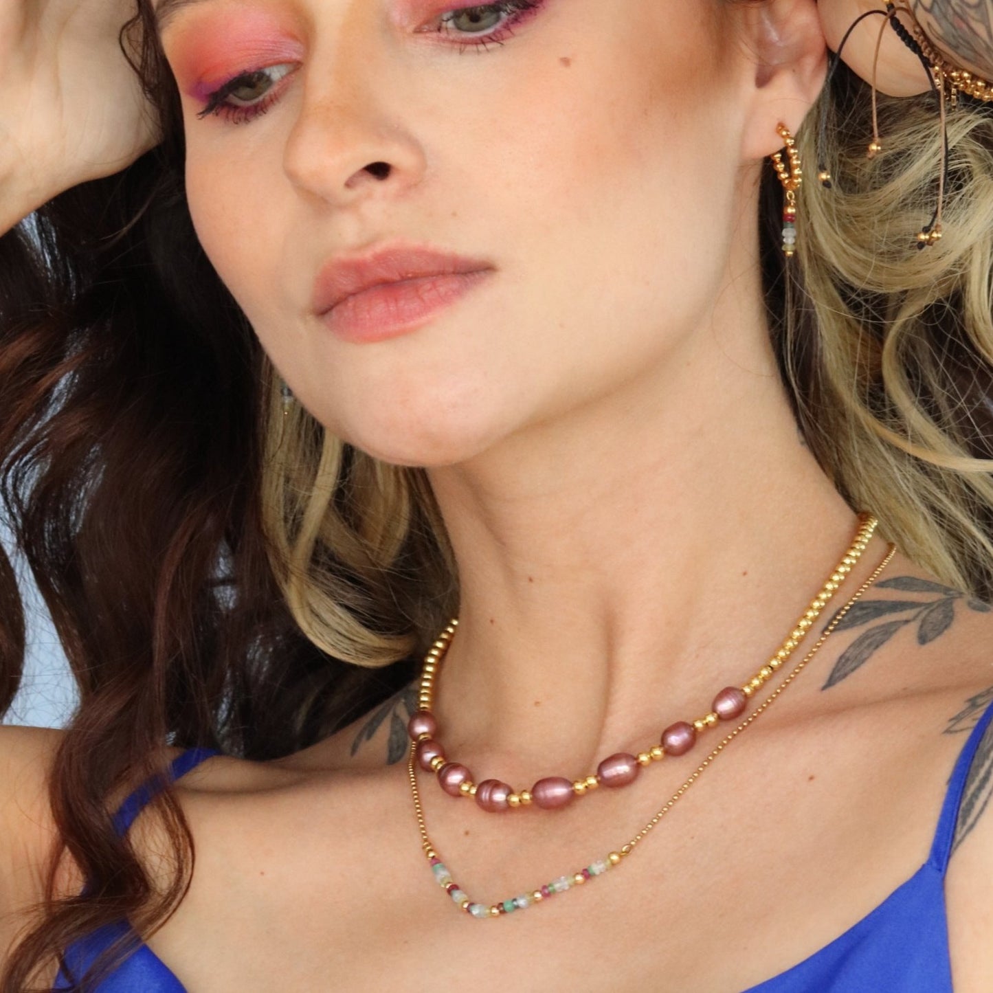 Collar perla morada - Glowa