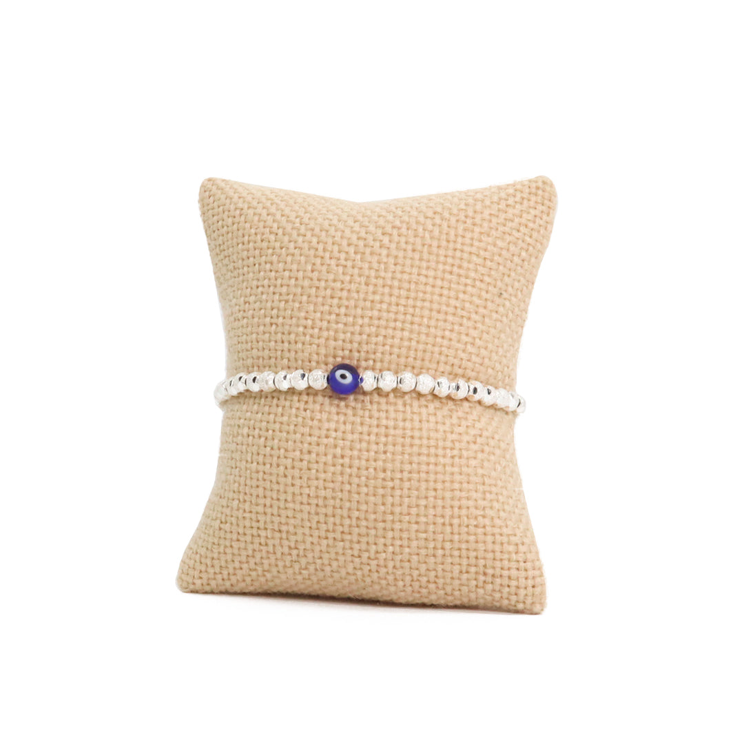 Pulsera Mini Ojo Turco Azul - Glowa ajustable unisex hombre mujer amuleto esterlina .925