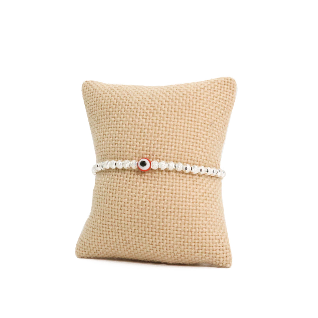 Pulsera Mini Ojo Turco rojo - Glowa ajustable unisex hombre mujer amuleto esterlina .925