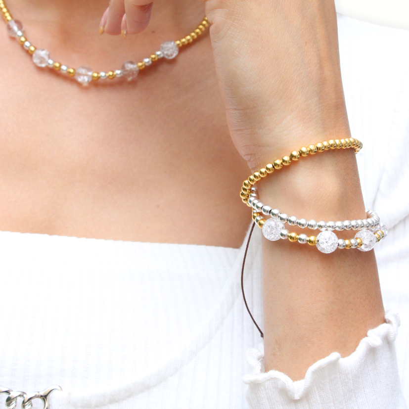 Pulsera de cuarzo cristal craquelado - Glowa