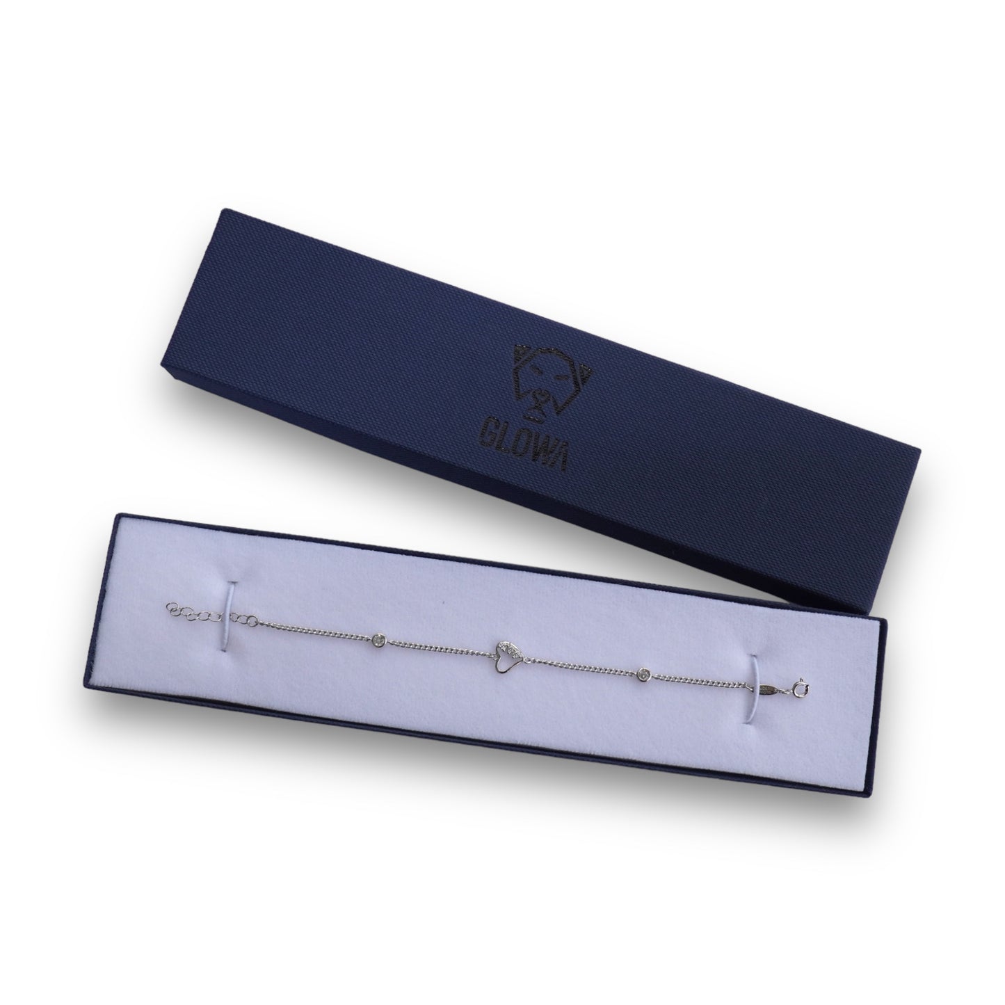 Pulsera baño de plata .925 esterlina rodio corazón mujer novia madre