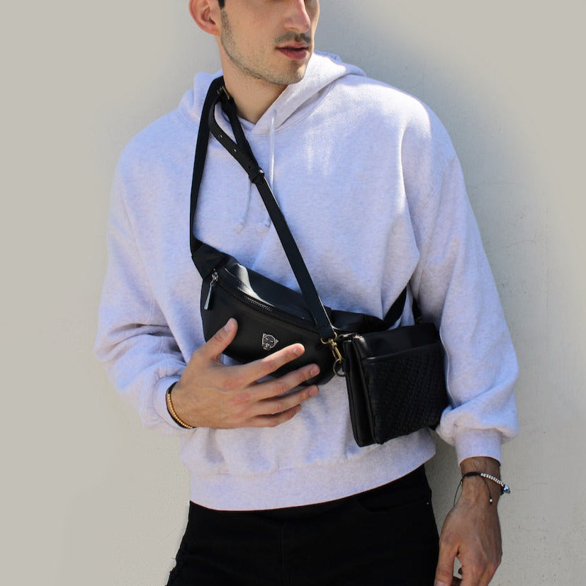 Piel de nopal Cangurera Riñonera Nophalli Azul para hombre y mujer casual elegante unisex - Glowa Nopal skin Fanny pack Nophalli Blue for men and women casual elegant unisex - Glowa