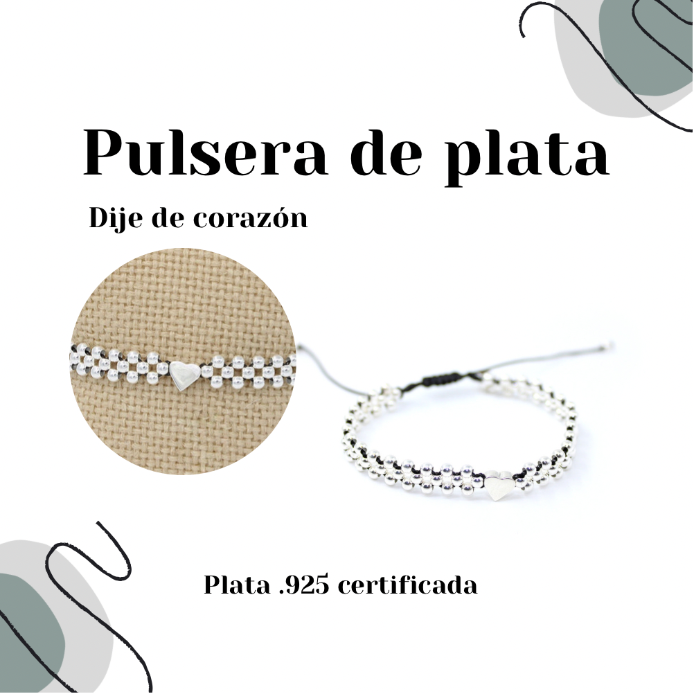 Pulsera Mini Corazón - Glowa ajustable mujer joya joyería esterlina