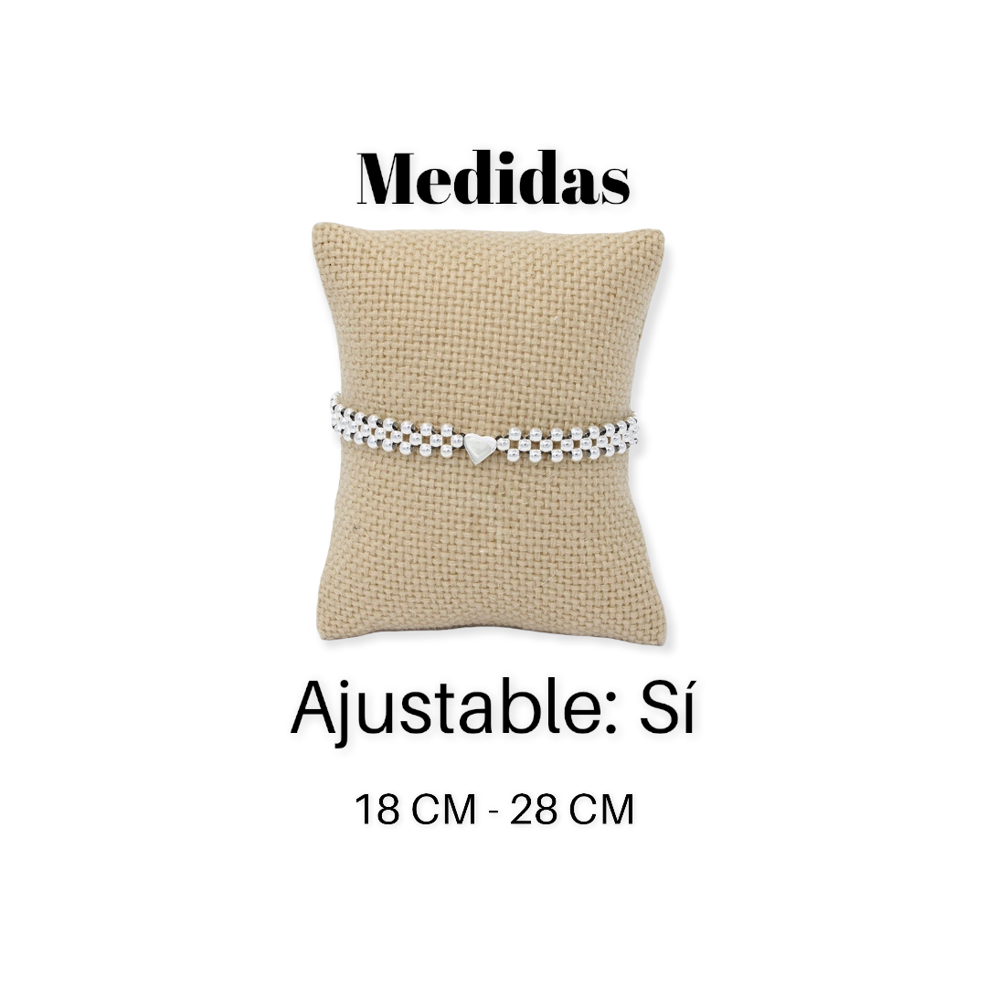 Pulsera Mini Corazón - Glowa ajustable mujer joya joyería esterlina