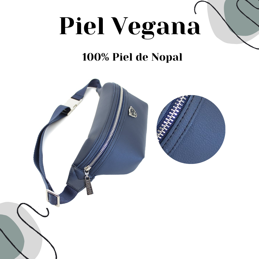 Piel de nopal Cangurera Riñonera Nophalli Azul para hombre y mujer casual elegante unisex - Glowa Nopal skin Fanny pack Nophalli Blue for men and women casual elegant unisex - Glowa