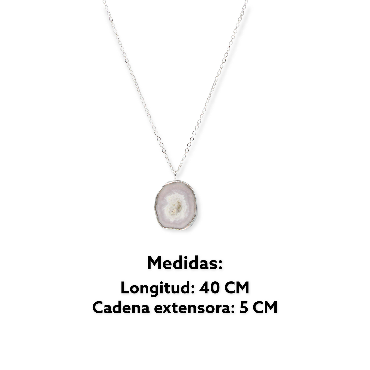 Collar Kilig plata .925 para mujer geoda esterlina casual elegante- Glowa