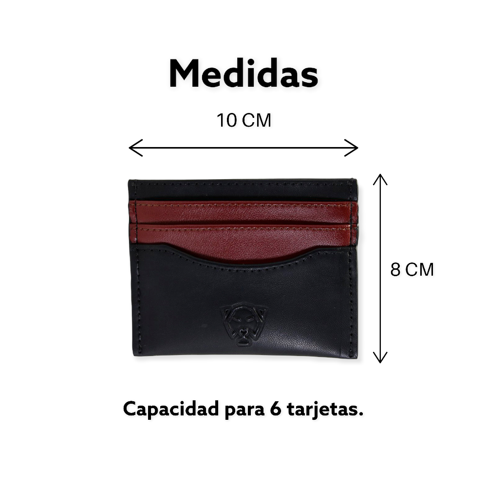 Tarjetero piel vegana de nopal de lujo minimalista Soldi vino rojo - negro para hombre mujer unisex cuero vegano moda sustentable y ecoamigable - Glowa