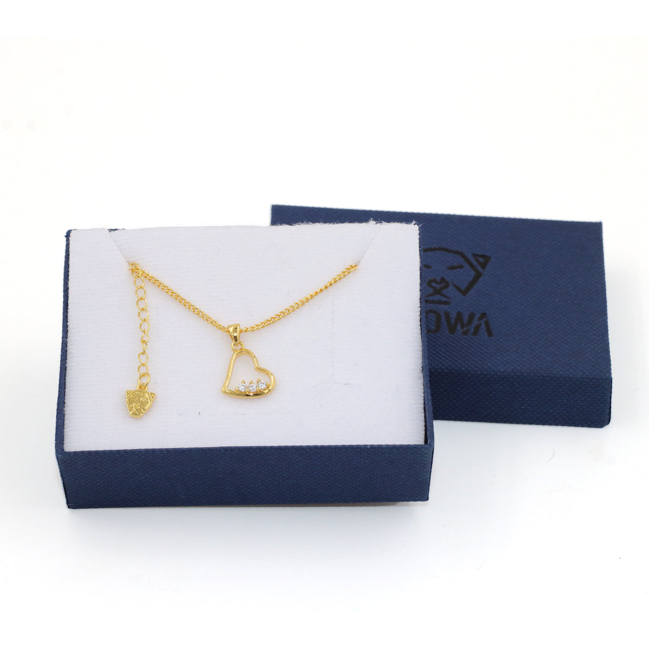 collar corazón de  baño de oro 18 kilates para mujer niña GLOWA 