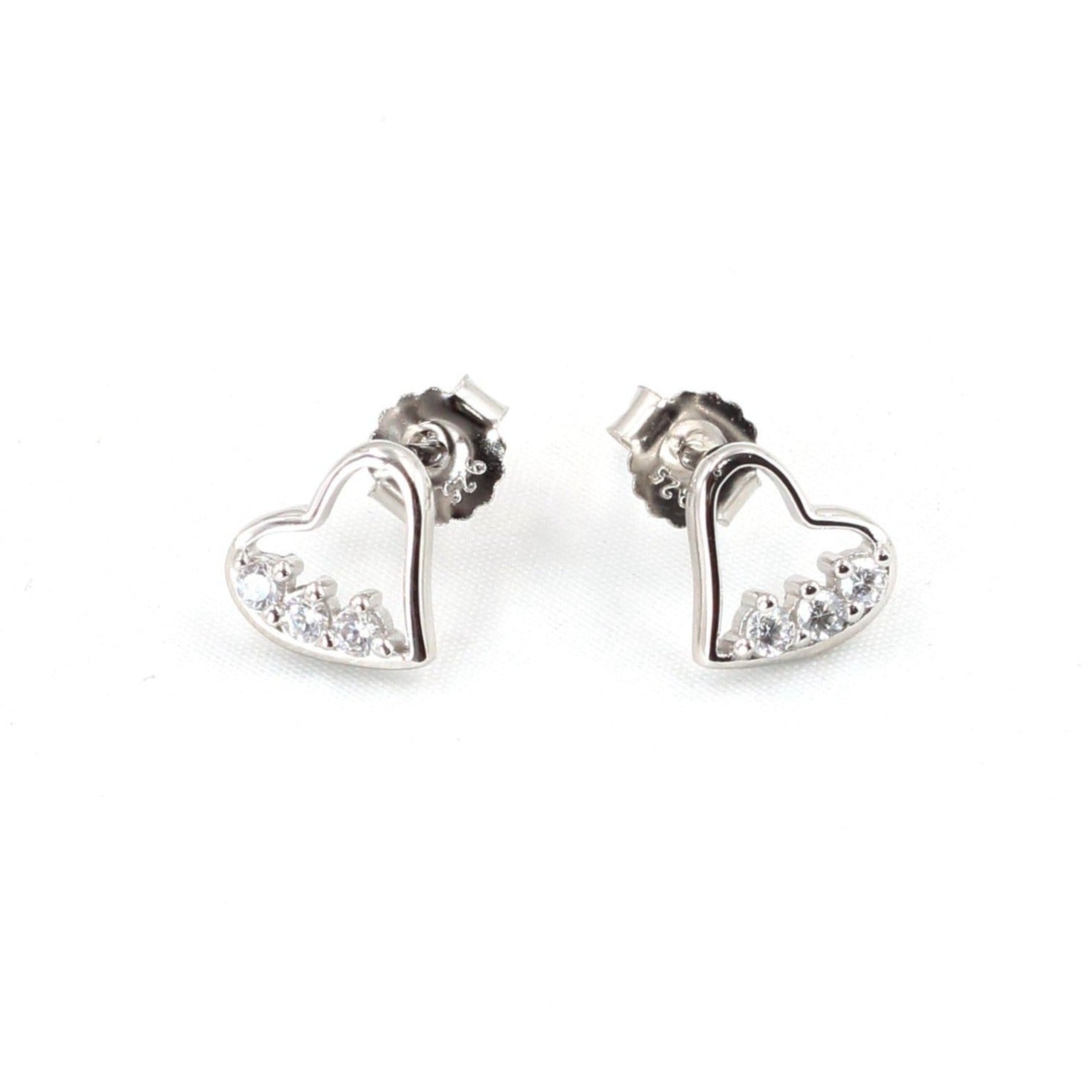 arete broqueles zarcillos de corazón de plata .925 esterlina mujer niñas mamá novia aniversario